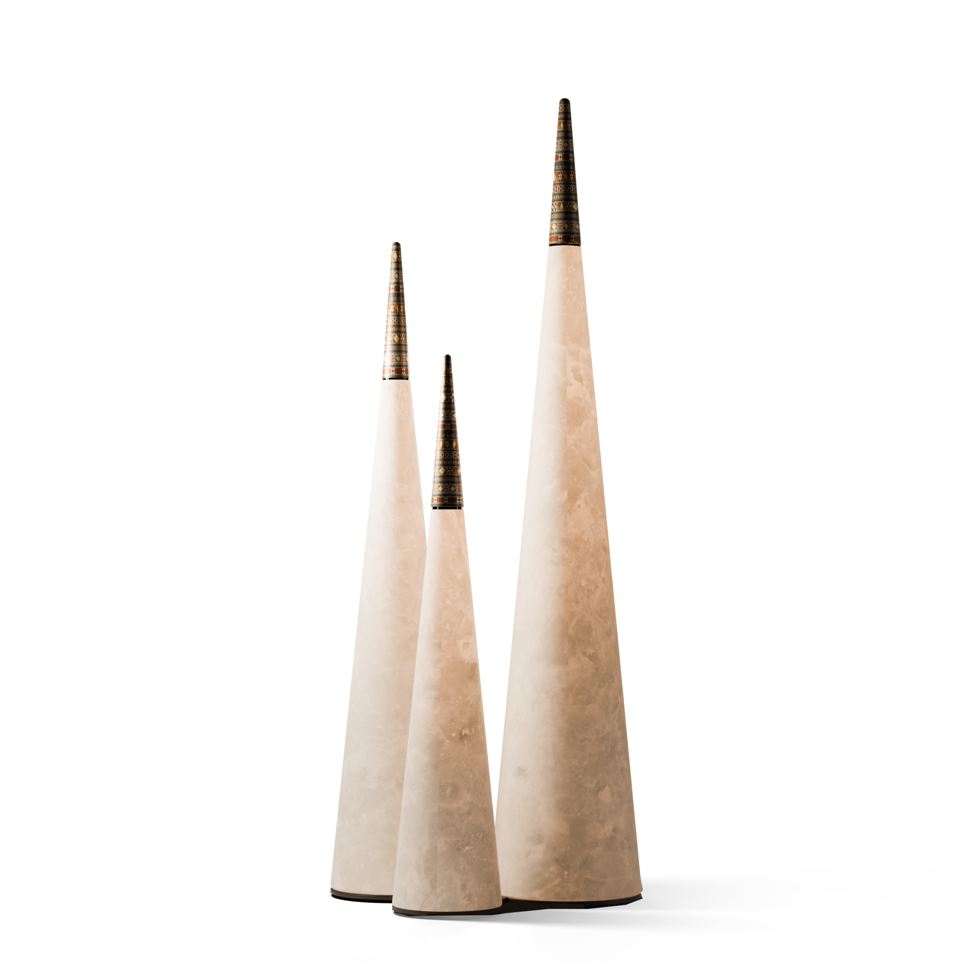 CHAM SPIRES — Sculptural Alabaster Pendant Light